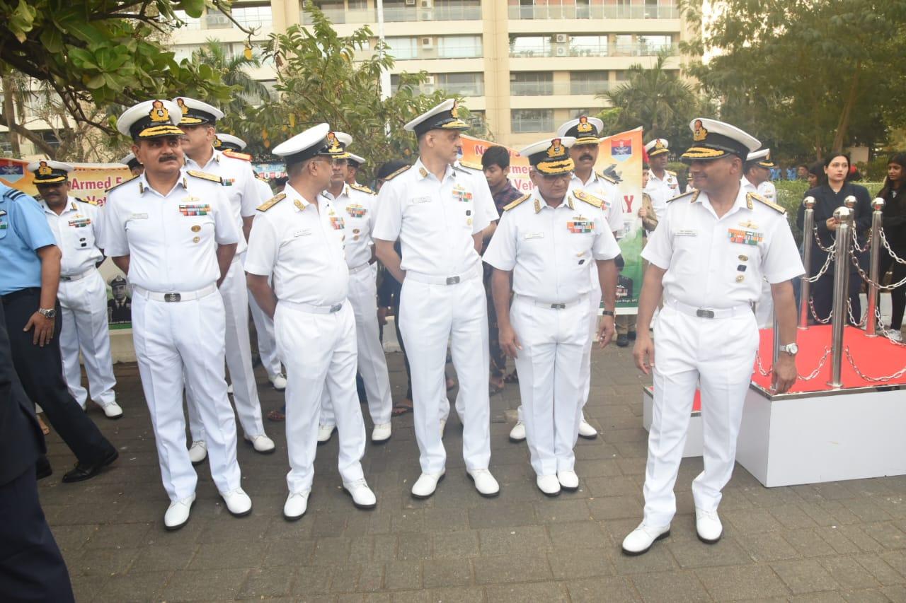 The parade was held with over 600 veterans including gallantry awardees from all three services who will march on the Marine Drive promenade from NCPA